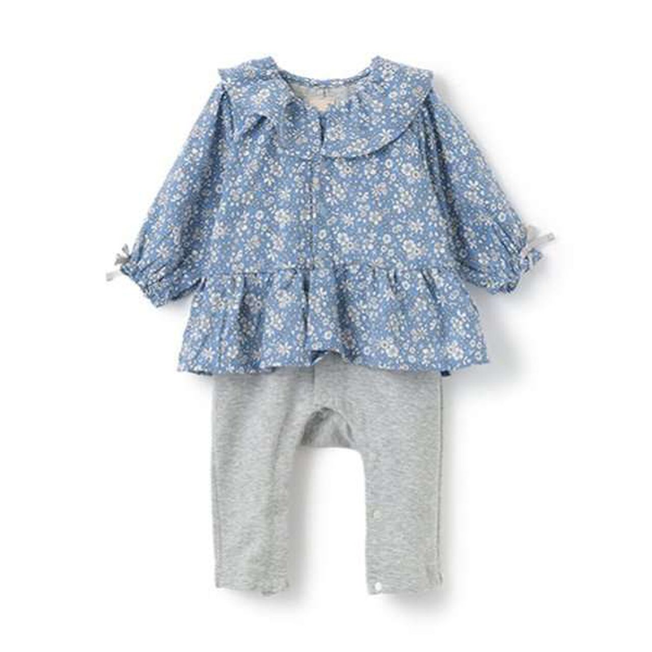 Frilled Collar Tunic Romper,Light pink, large image number 6