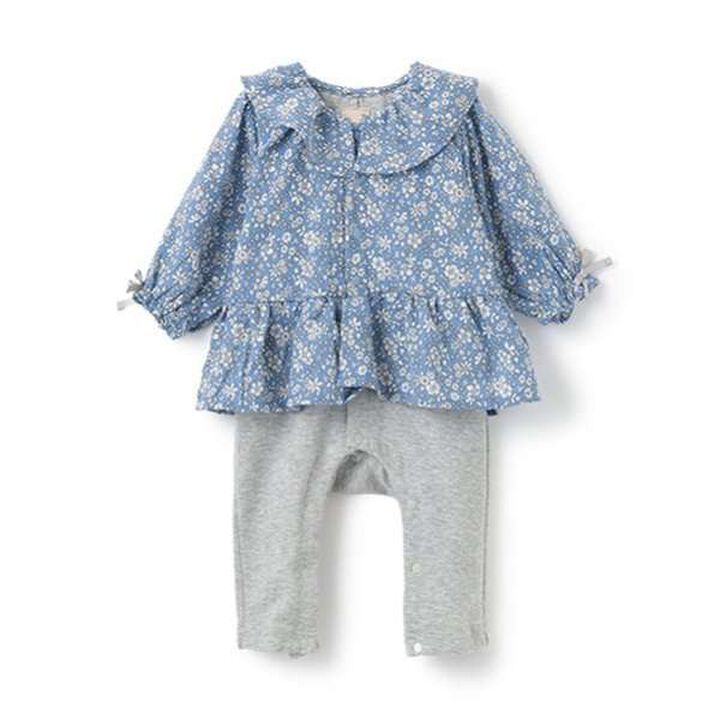 Frilled Collar Tunic Romper,Light pink, medium image number 6