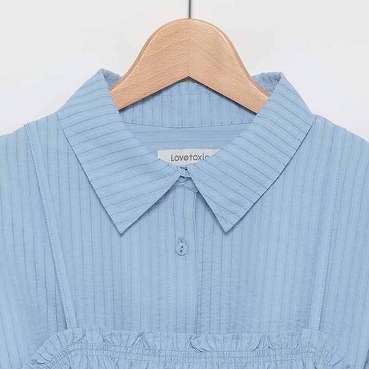 Long-Sleeve Shirt with Bustier,Blue, medium image number 17