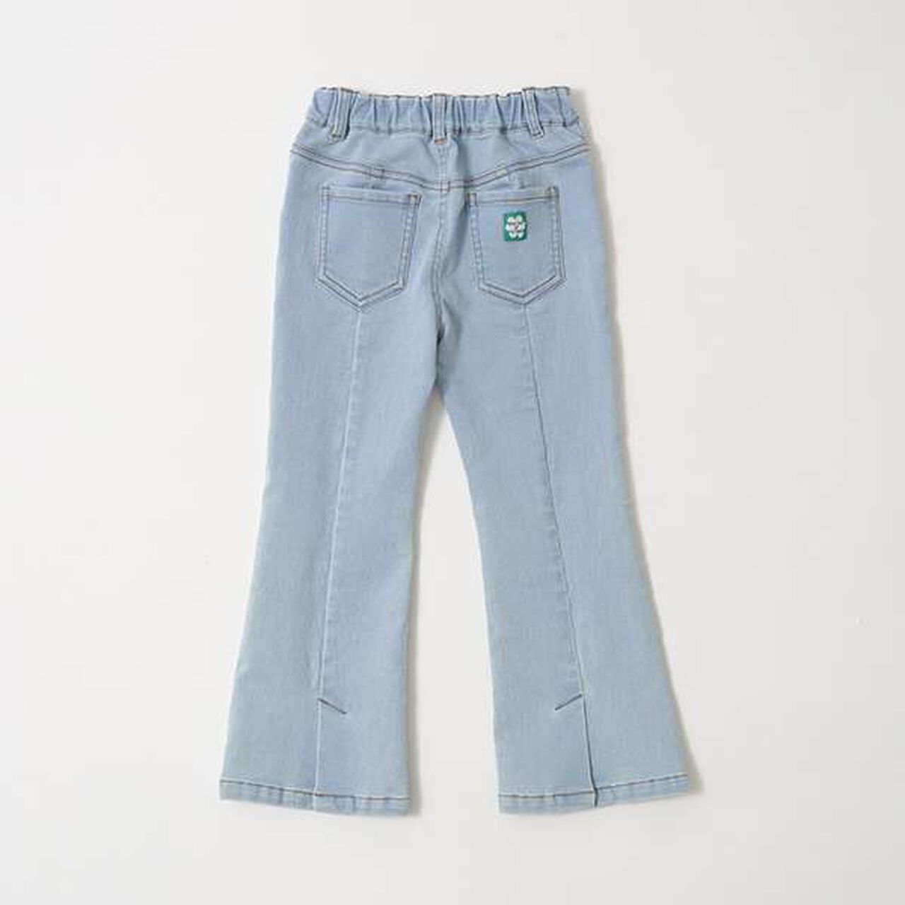 Stretch Flare Denim Pants,Sax blue, large image number 14