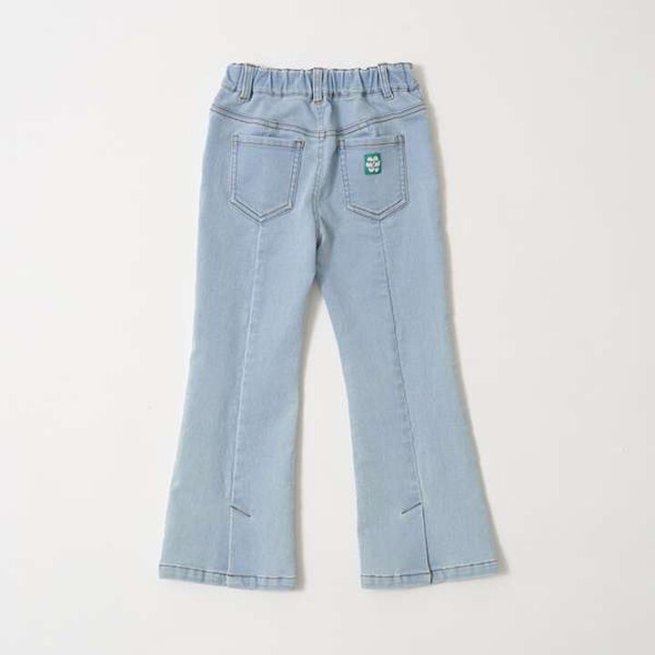 Stretch Flare Denim Pants,Sax blue, medium image number 14
