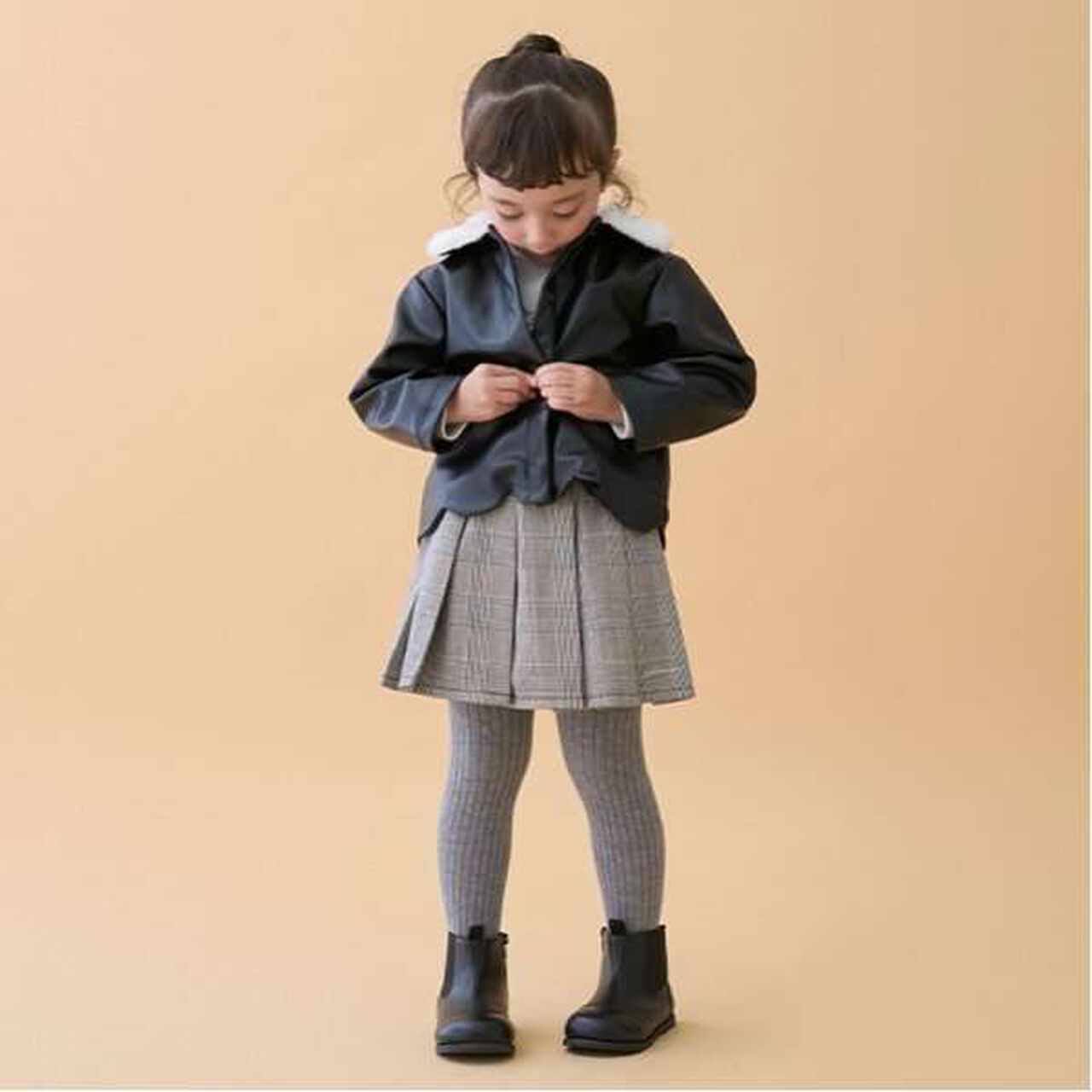 [Link] Faux Leather Jacket,Brown, large image number 1