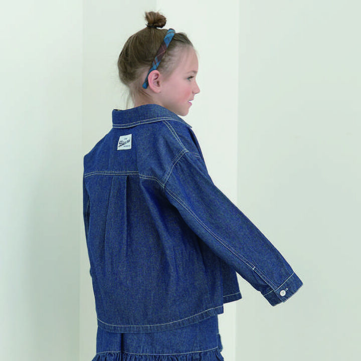 Soft Denim Heart Embroidery Shirt,Blue, medium image number 2