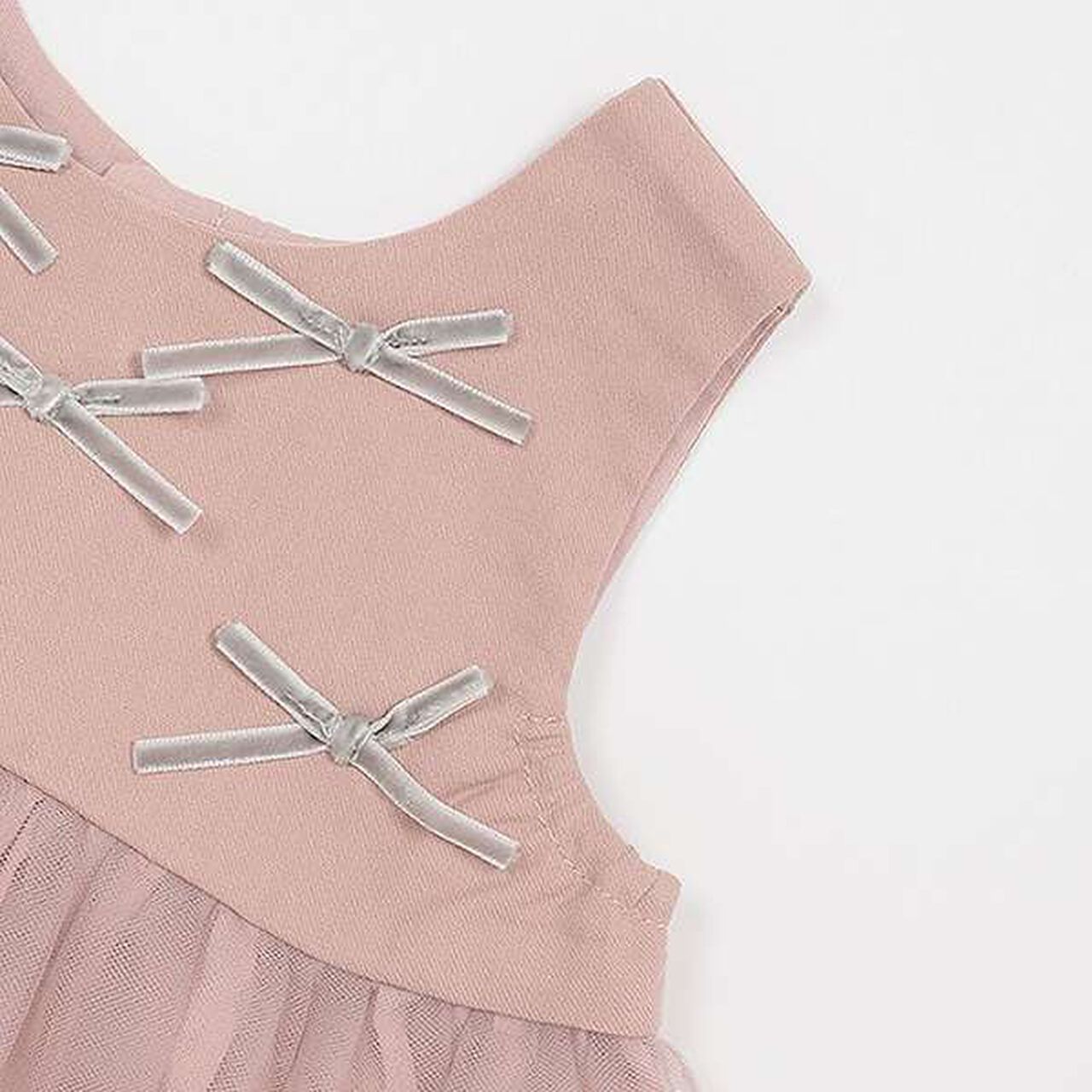 Tulle Dress Set with Ribbon,Light gray, large image number 18