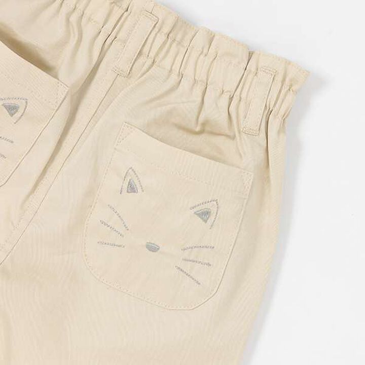Cat Embroidered Shorts (Kids),Ivory, medium image number 2