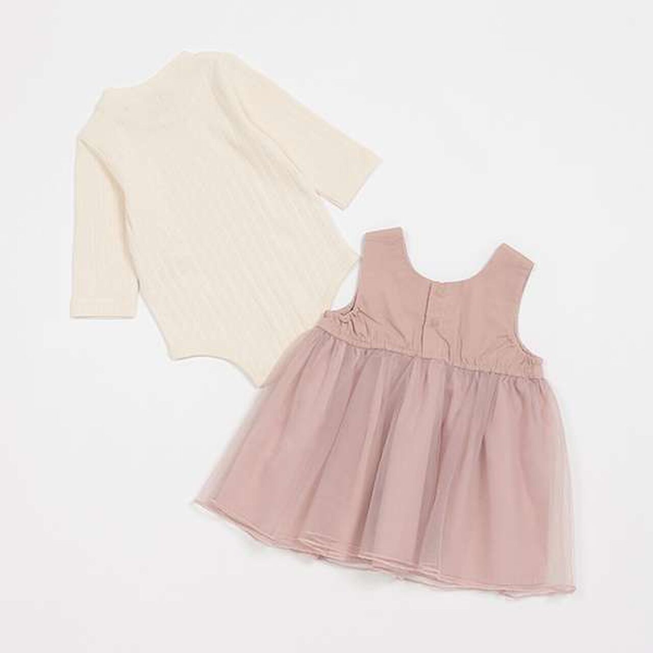 Tulle Dress Set with Ribbon,Light gray, large image number 15