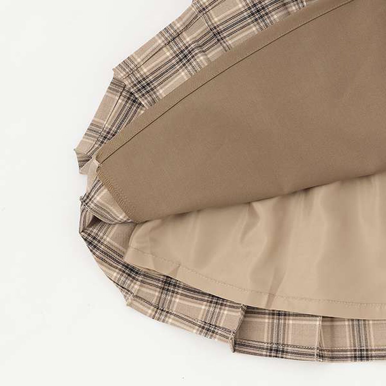 Check Pleated Jumper Skirt,Beige, large image number 10