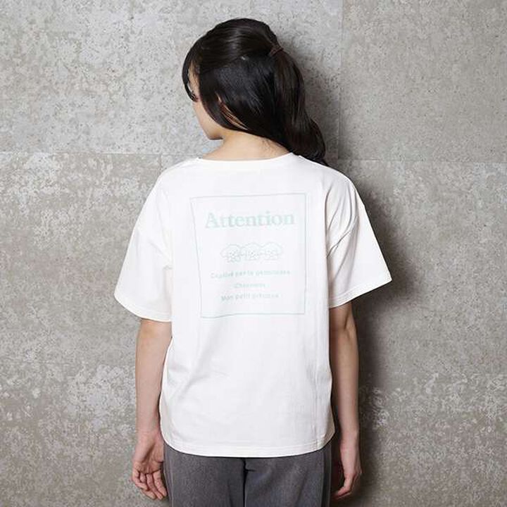 Open-Shoulder Loose T-Shirt,Off white, medium image number 7