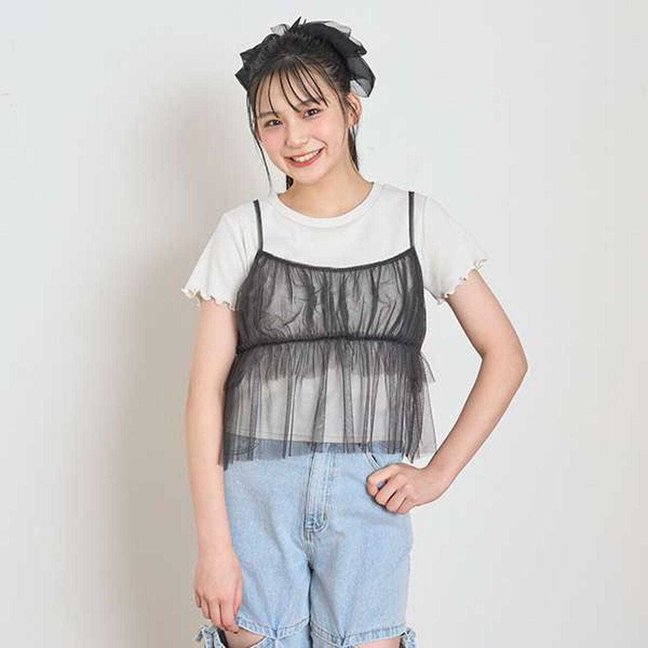 Glittery Layered Tulle Camisole,Pink, large image number 16