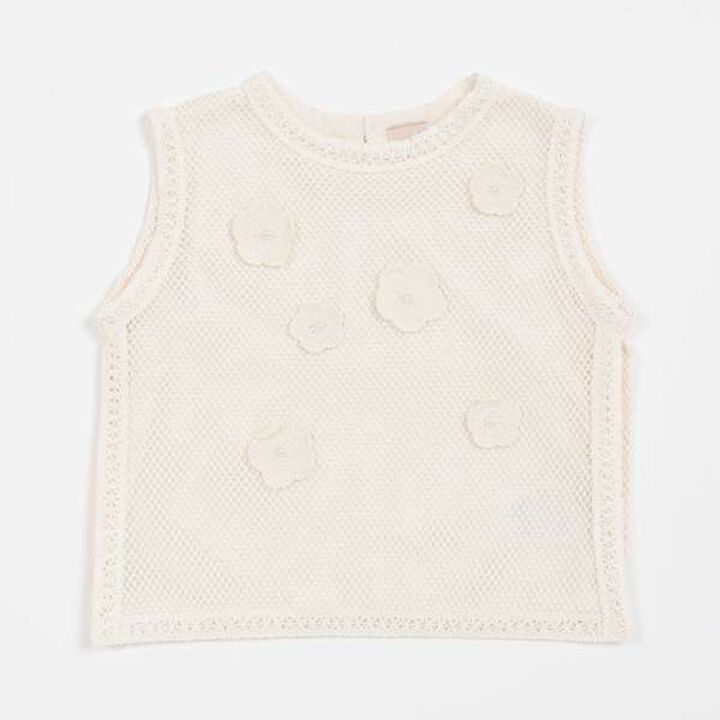 Floral Mesh Tank Top,Ivory, medium image number 2