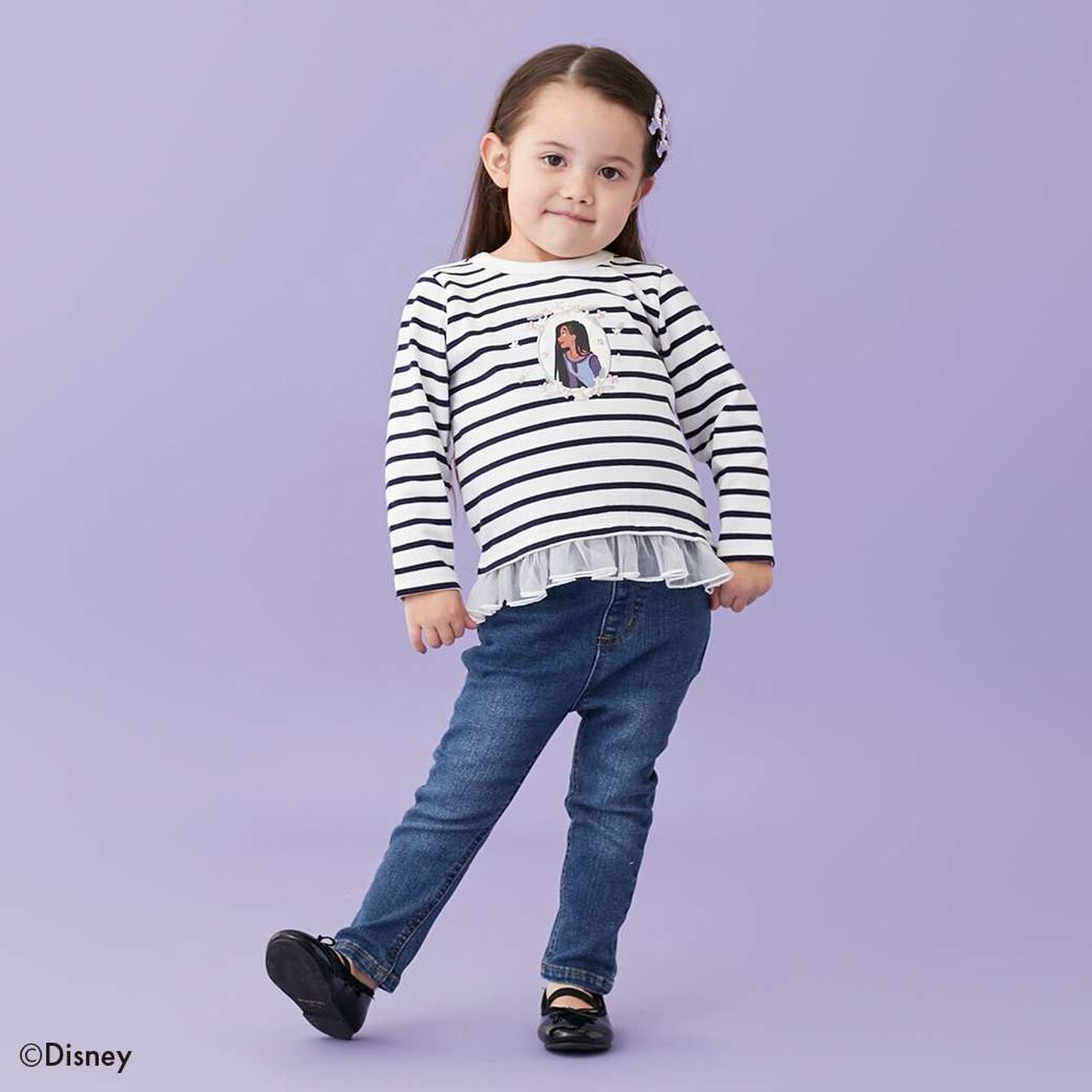 Disney Striped Tulle Long Sleeve Top,Lavender, large image number 7