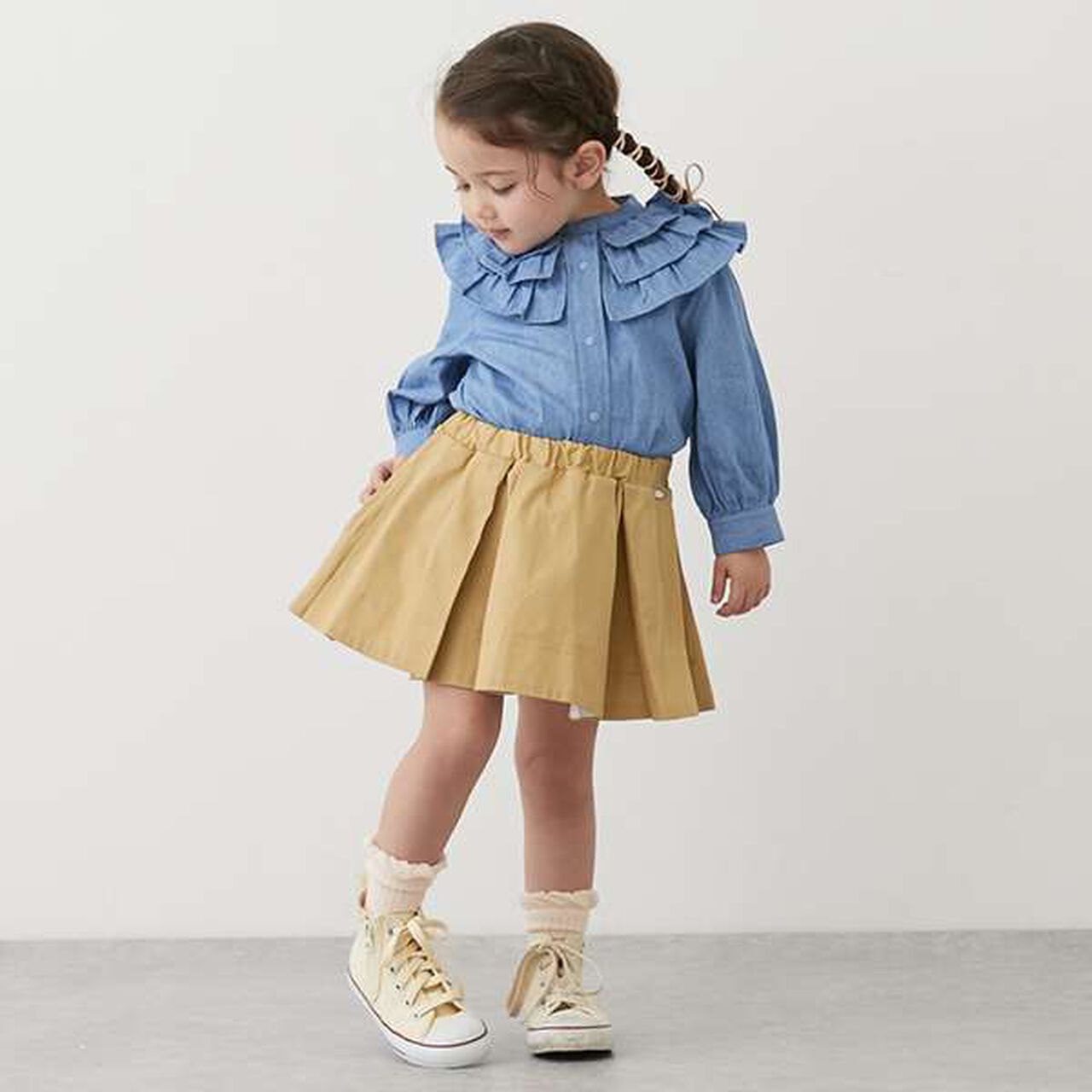 [Link] Volume Tuck Skirted Shorts (Kids),Navy, large image number 18