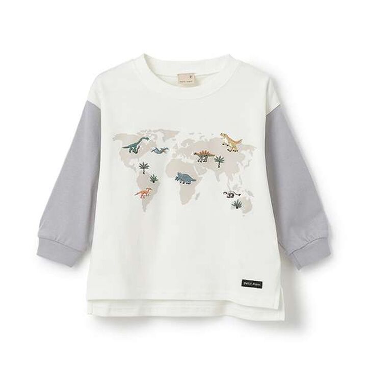 Dinosaur Embroidered Long Sleeve T-Shirt,Khaki, medium image number 13