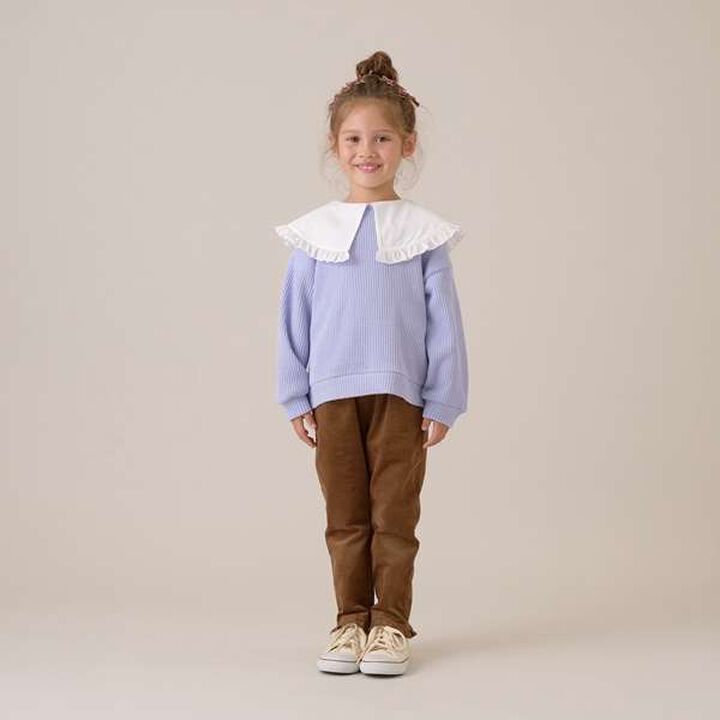 Fluffy Waffle Frill Collar Top,Pink, medium image number 8