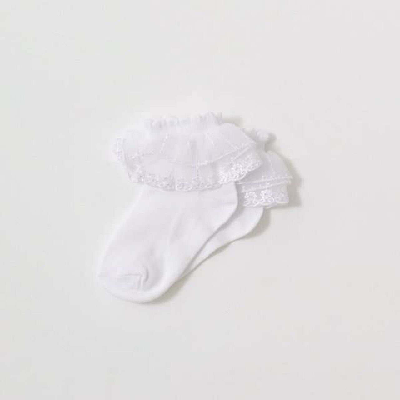 Lace Trimmed Socks,Pink, large image number 2