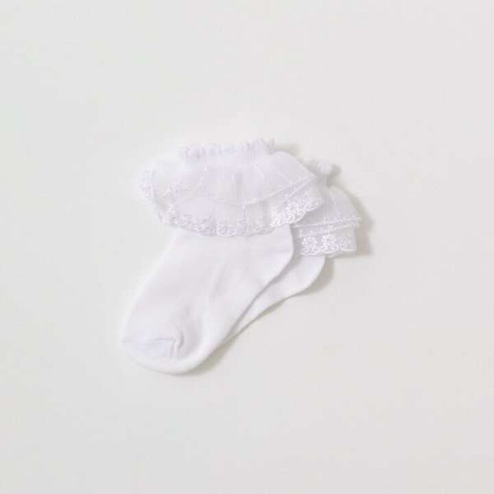 Lace Trimmed Socks,Pink, medium image number 2