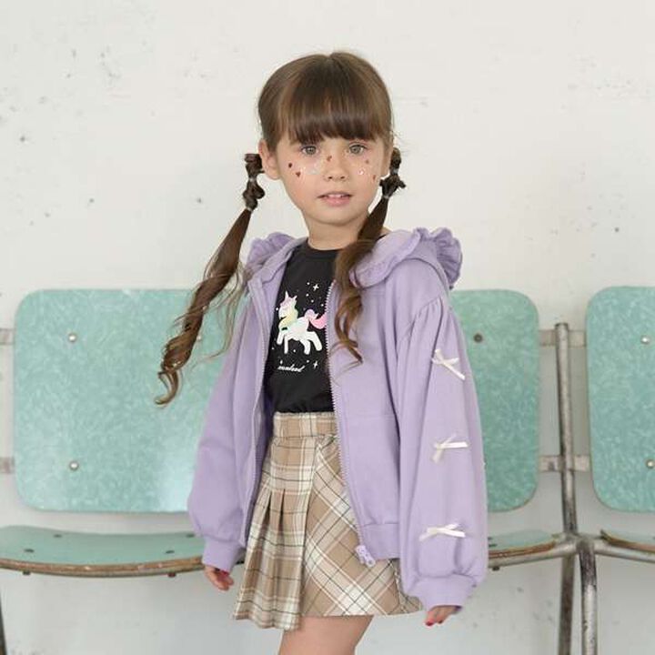 Pilling-Resistant Ribbon Frill Zip Hoodie,Mocha brown, medium image number 23