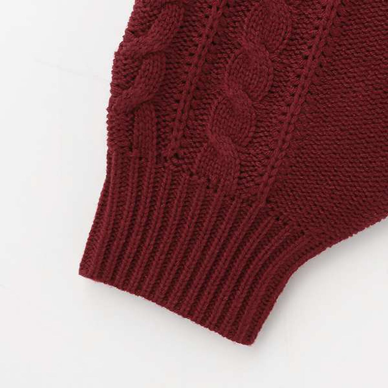 Inner Layered Cropped Knit,Deep red, large image number 5