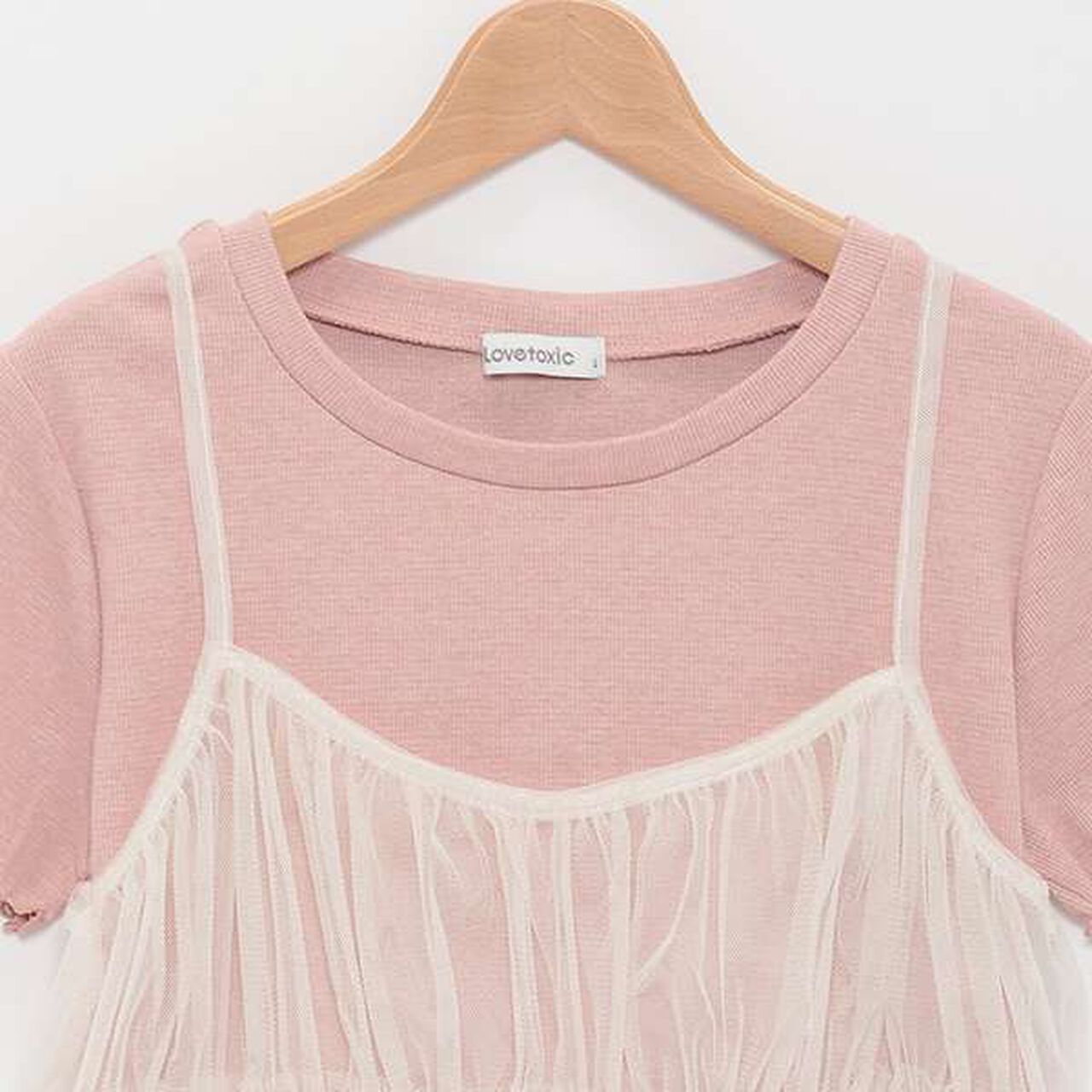 Glittery Layered Tulle Camisole,Pink, large image number 9