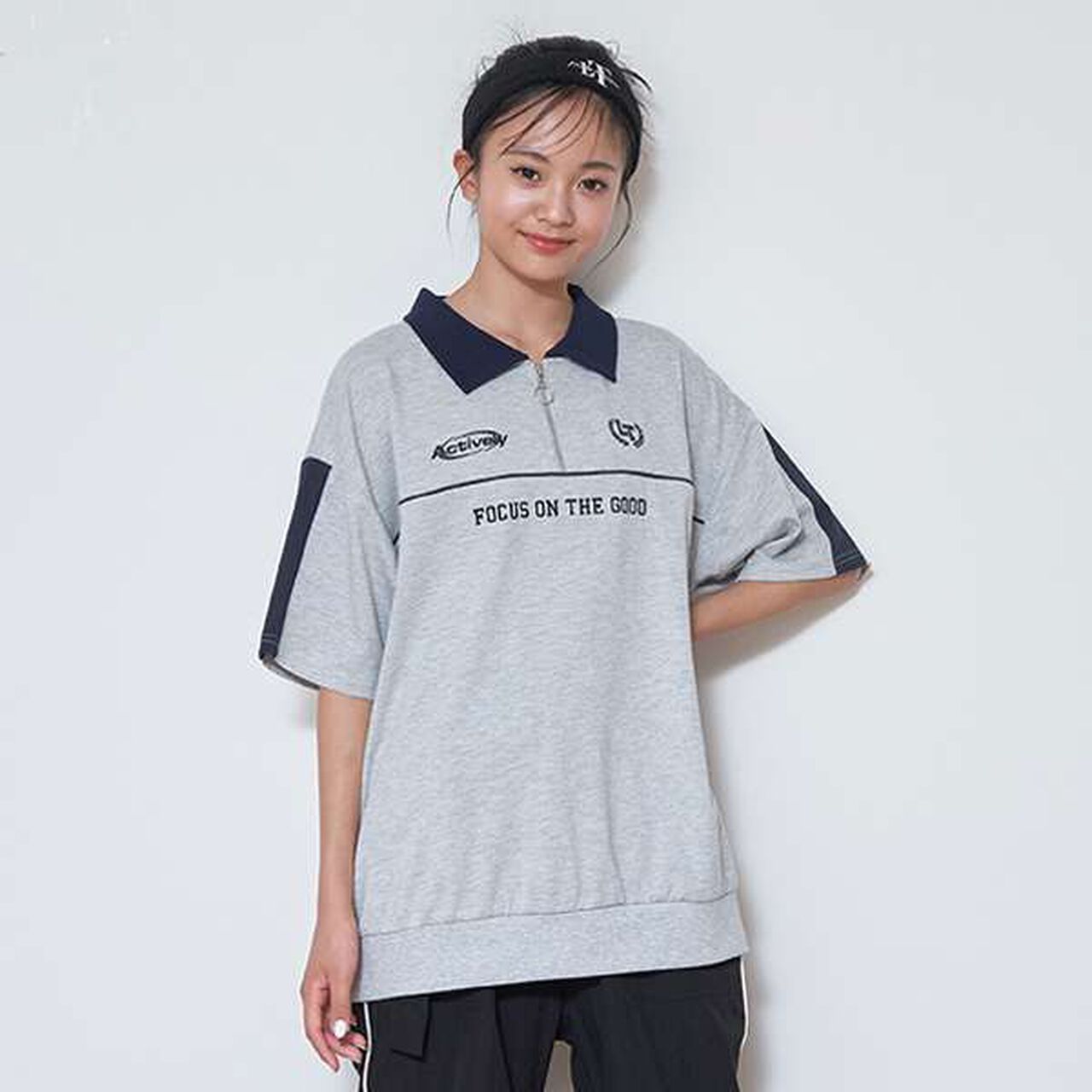 LTXC - Half-Zip Loose Half T-Shirt,Black, large image number 17