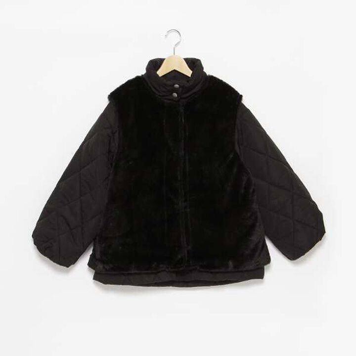 Multi-Way Padded Outerwear with Fur Vest,White, medium image number 7