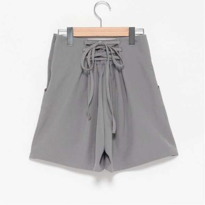 Back Lace-Up Shorts,Gray, medium image number 13