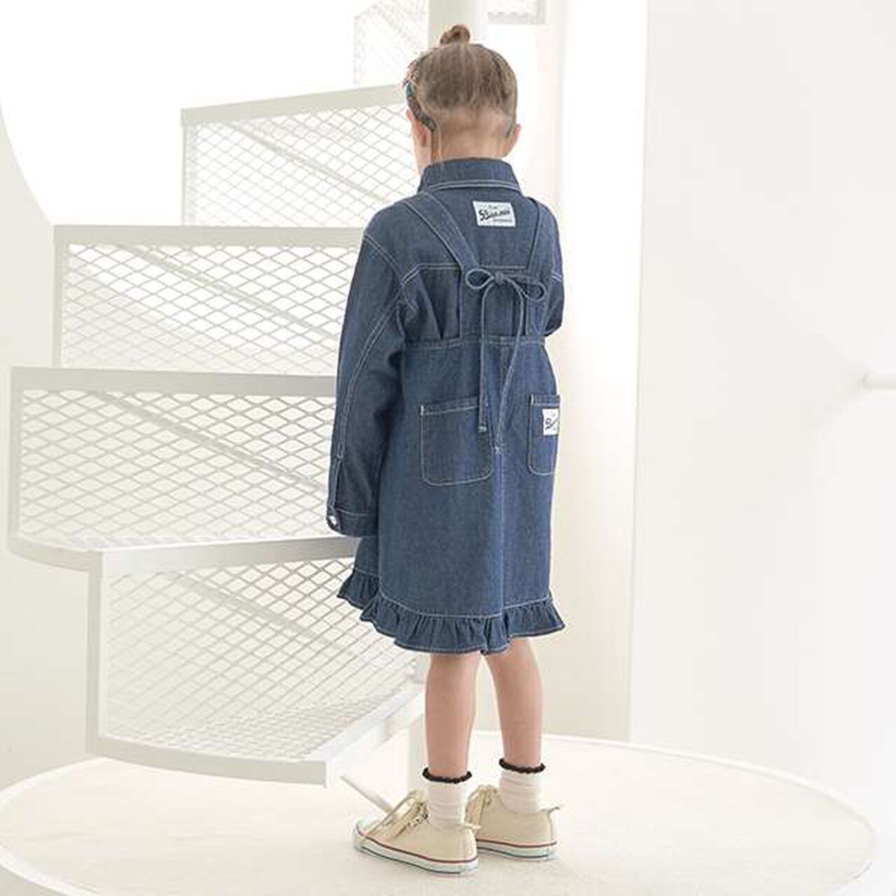 Soft Denim Heart Embroidery Shirt,Blue, large image number 4