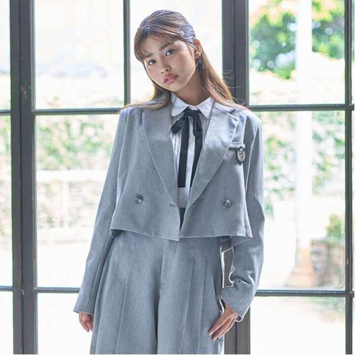 Graduation Attire Bolero Jacket with Emblem,Black, medium image number 22
