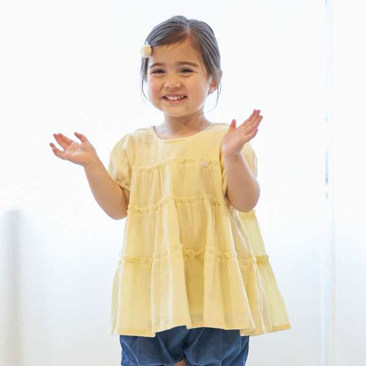 Smile Series Crinkled Tunic (Kids),Orange, large image number 21