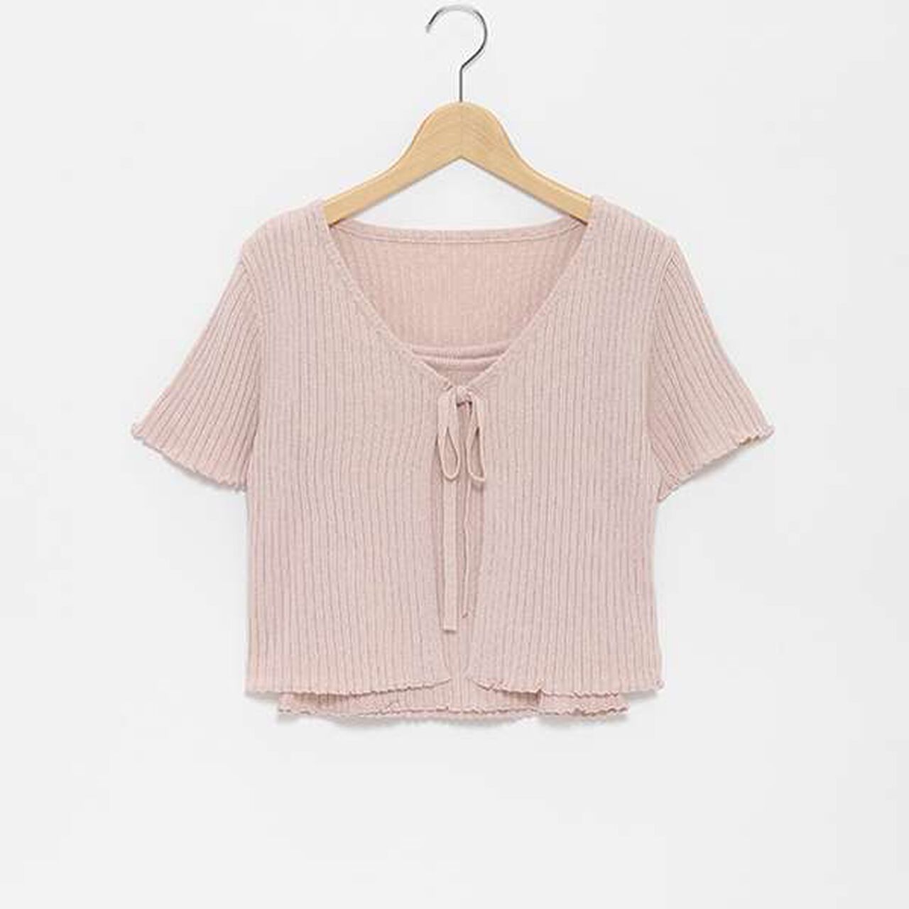 Shimmer Cardigan with Inner Layer,Off white, large image number 5
