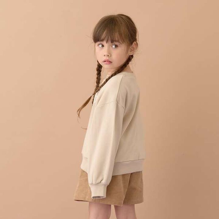 Versatile Short Sweatshirt with Accent,Beige, medium image number 2