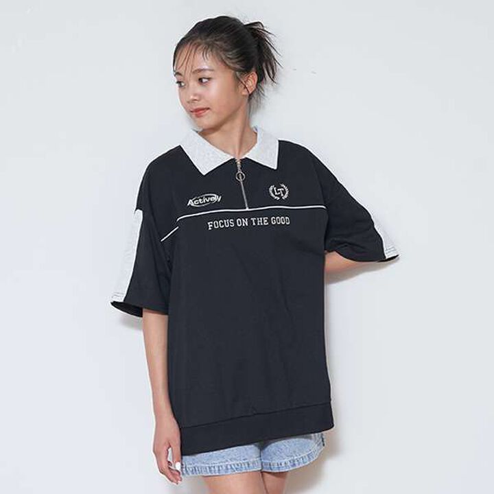 LTXC - Half-Zip Loose Half T-Shirt,Black, medium image number 6