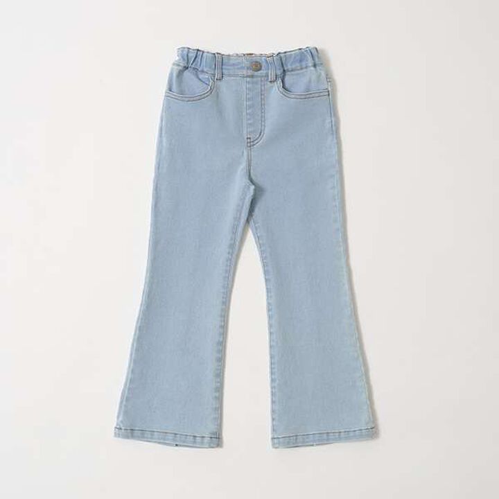 Stretch Flare Denim Pants,Sax blue, medium image number 13