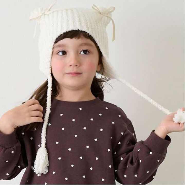 Cat Ear Ribbon Knit Cap,Black, medium image number 9