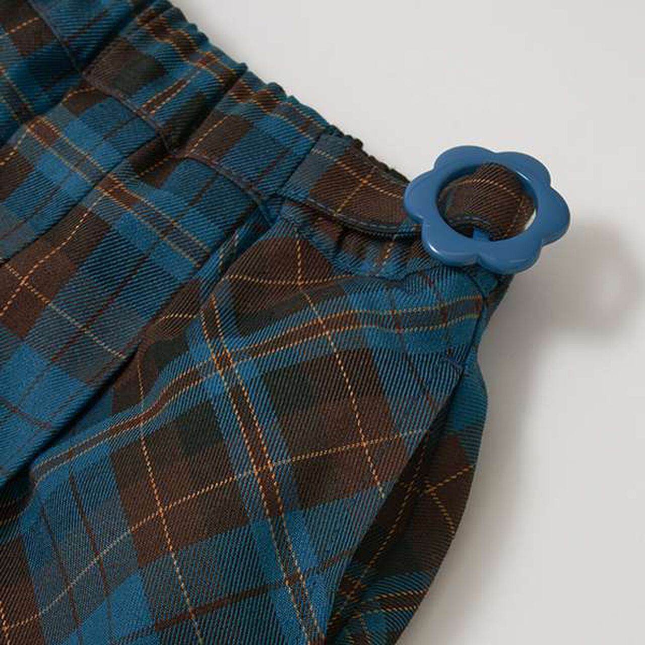Check Pleated Skirt with Shorts,Moss green, large image number 16