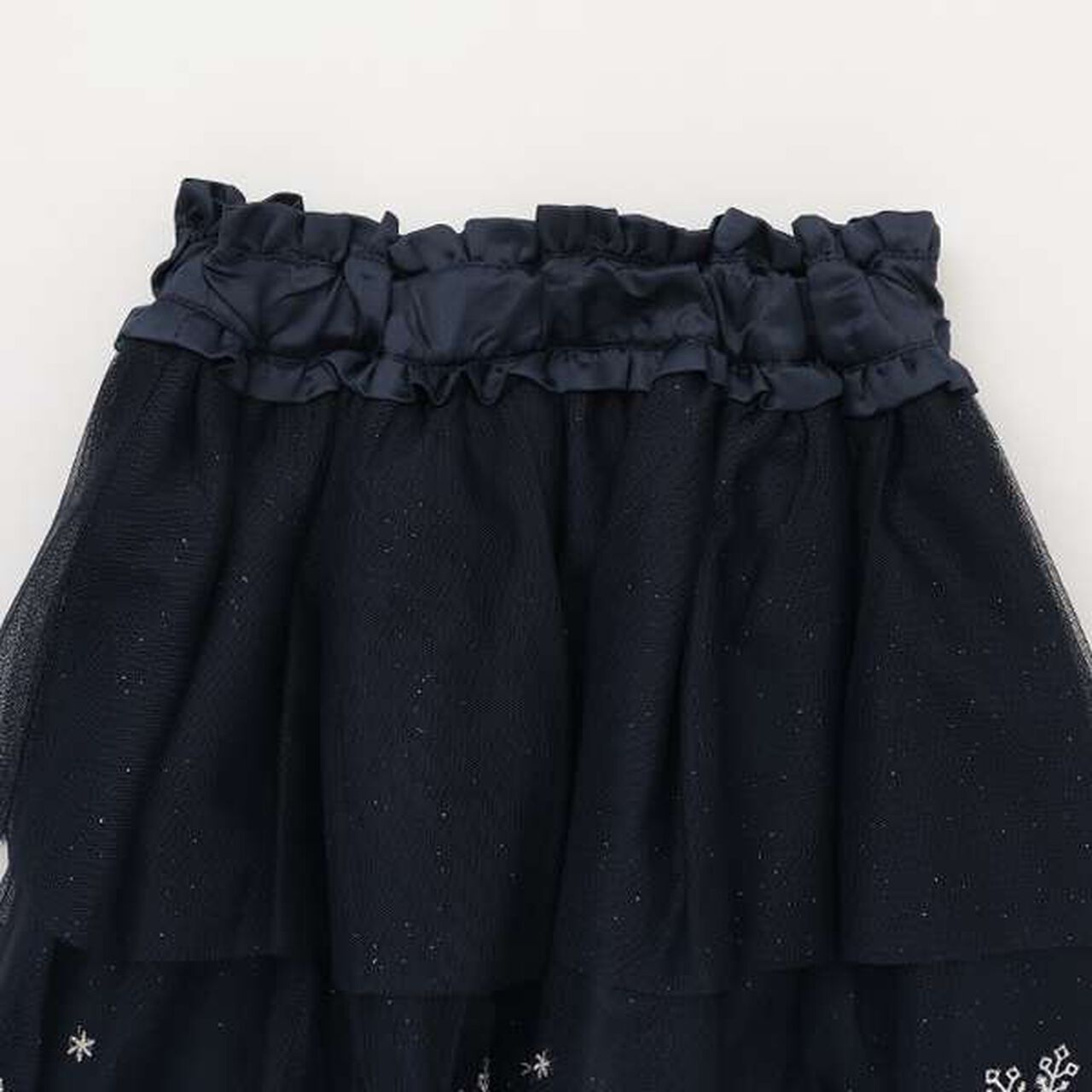 Snowflake Embroidered Tulle Skirt,Off white, large image number 2