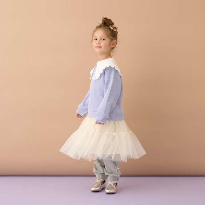 Fluffy Waffle Frill Collar Top,Pink, medium image number 6