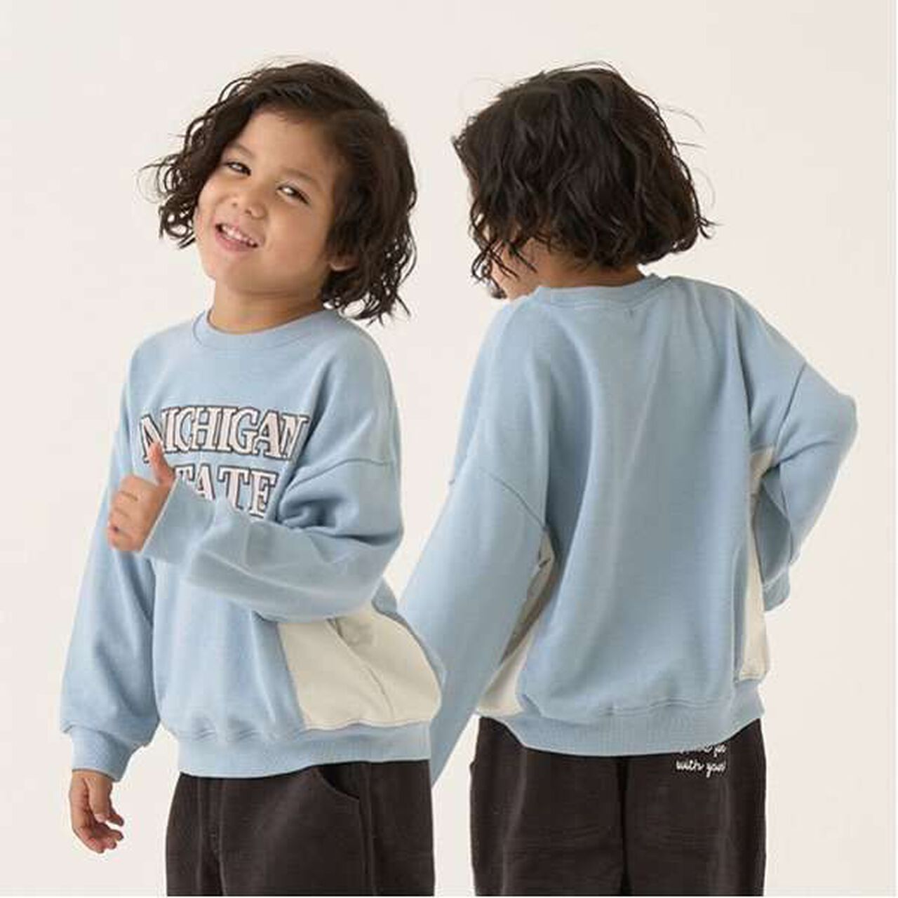 Pilling-Resistant Fleece College Logo Sweatshirt,Blue gray, large image number 0