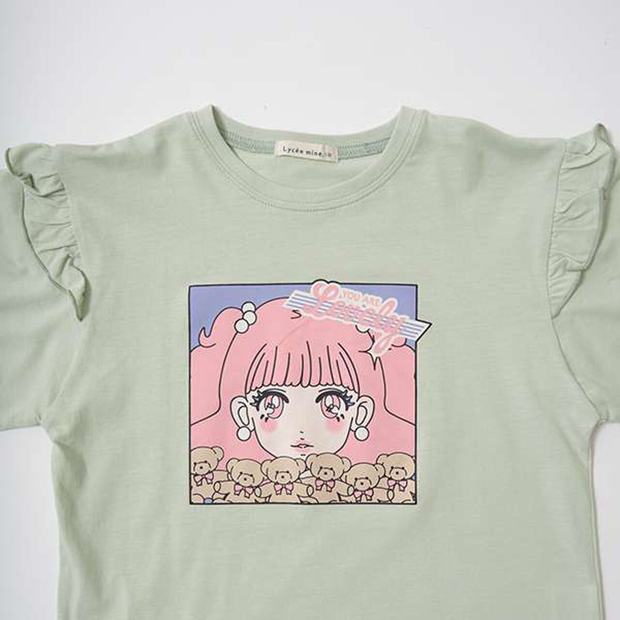 Non-Deforming Girls' Frill Big T-Shirt,Black, large image number 10